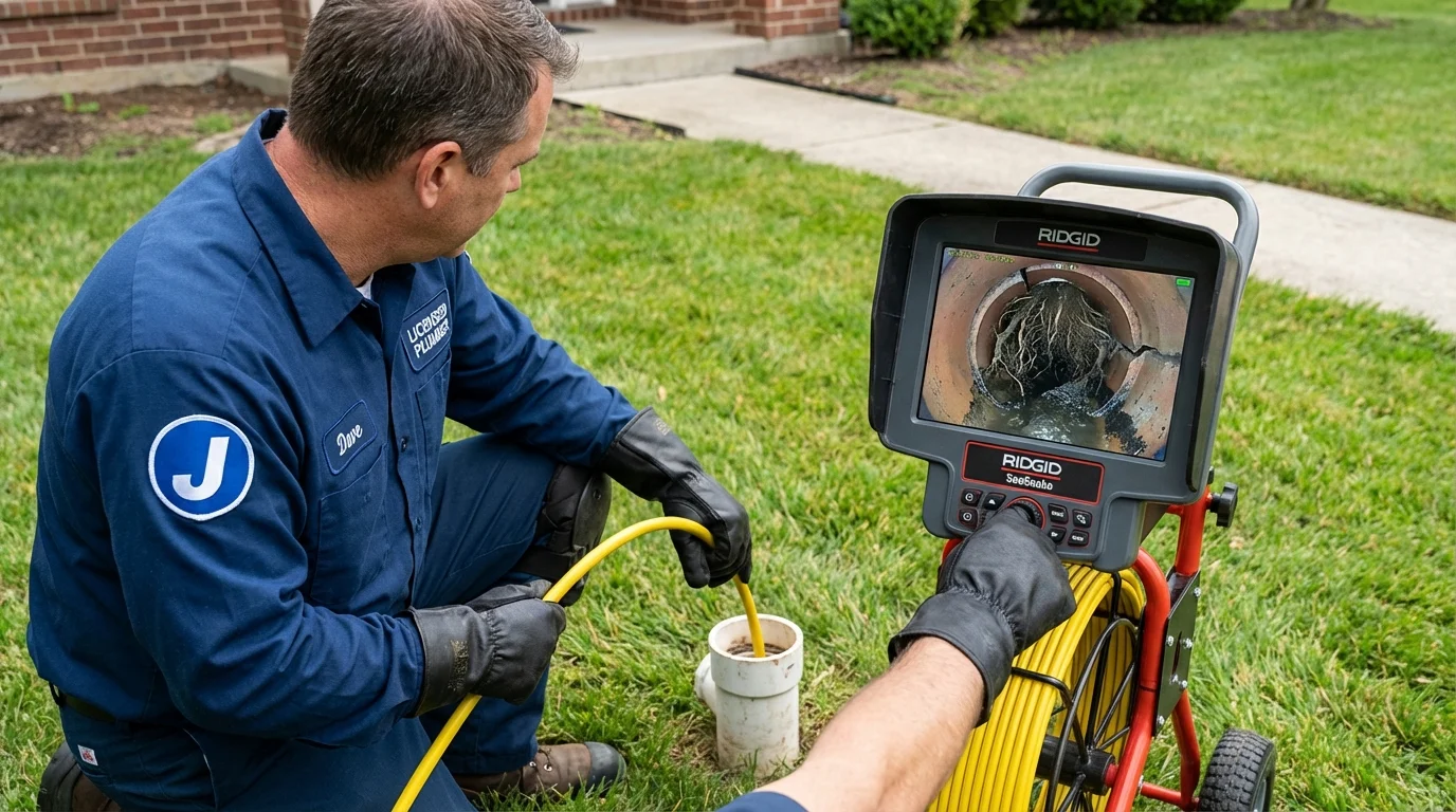 Sewer camera inspection being performed by Johns Plumbing LLC in Littleton